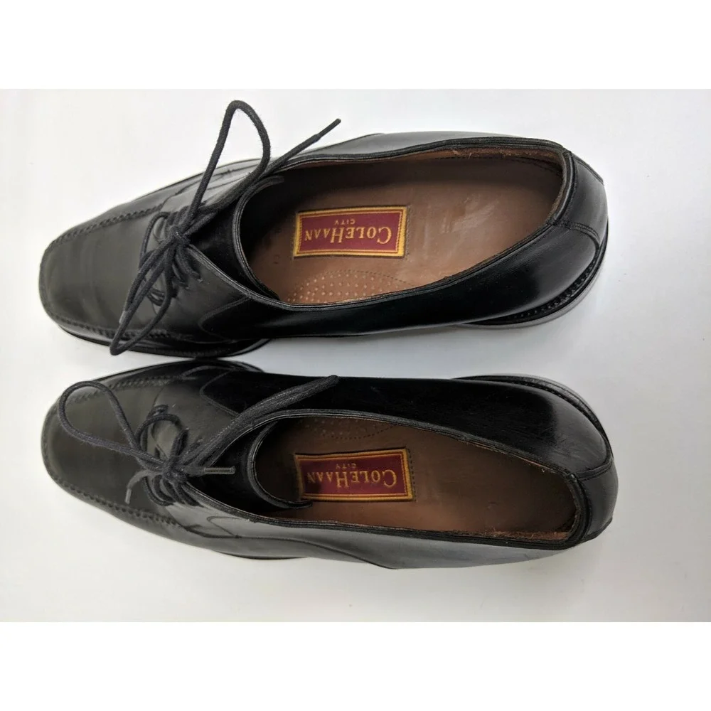 Cole Haan City Black Leather Lace Up Casual Dress Oxford Shoe‎ Mens 13 D EUC